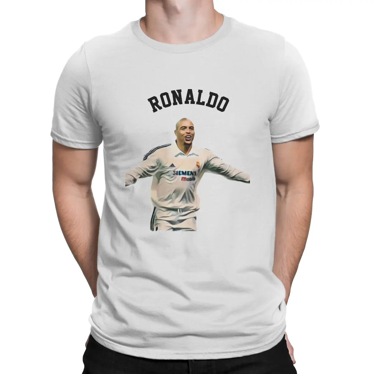 Ronaldo T Shirt Uomo 100% Cotone Divertente T-Shirt O Collo Ronaldo Luiz Nazario Delima Player Tees Manica Corta Abbigliamento Stampa