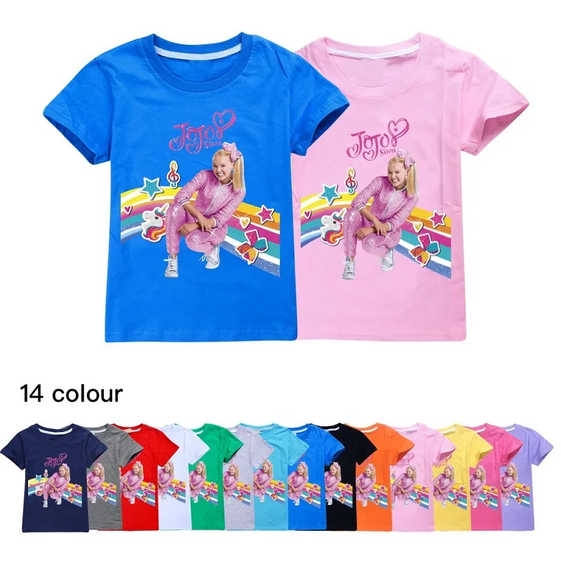 

Summer 3-12 Year Girls T shirt JoJo Siwa Printing Clothing For Kids
