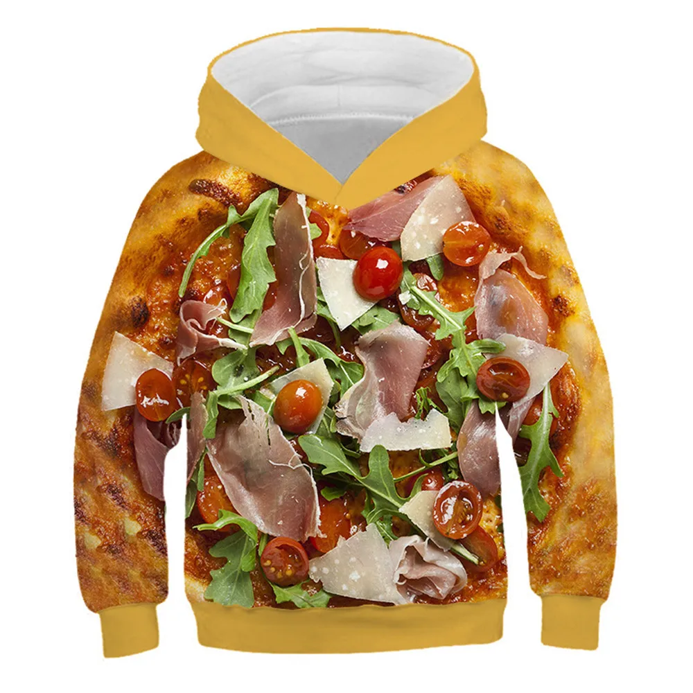 

Novelty 3D Pizza Food Print Girls Hoodie Hawaiian Casual Beach Cuba Camisa Sweatshirts Funny Hoodies for Kid Outdoor Top Clothes