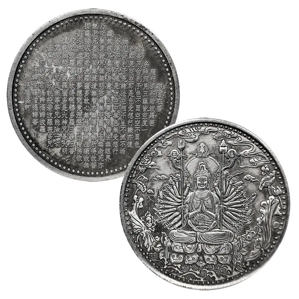 

Сердце, сутра, монета, искусственная кожа, Будда, резьба, украшения, играющие с антикварными поделками