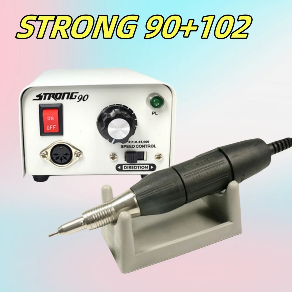 65W STRONG 204 90 Dental Manicure Machine STRONG102L Polish Jewelry Handle Electric Nail Drill Goldsmith Engraver Sanding Device 4