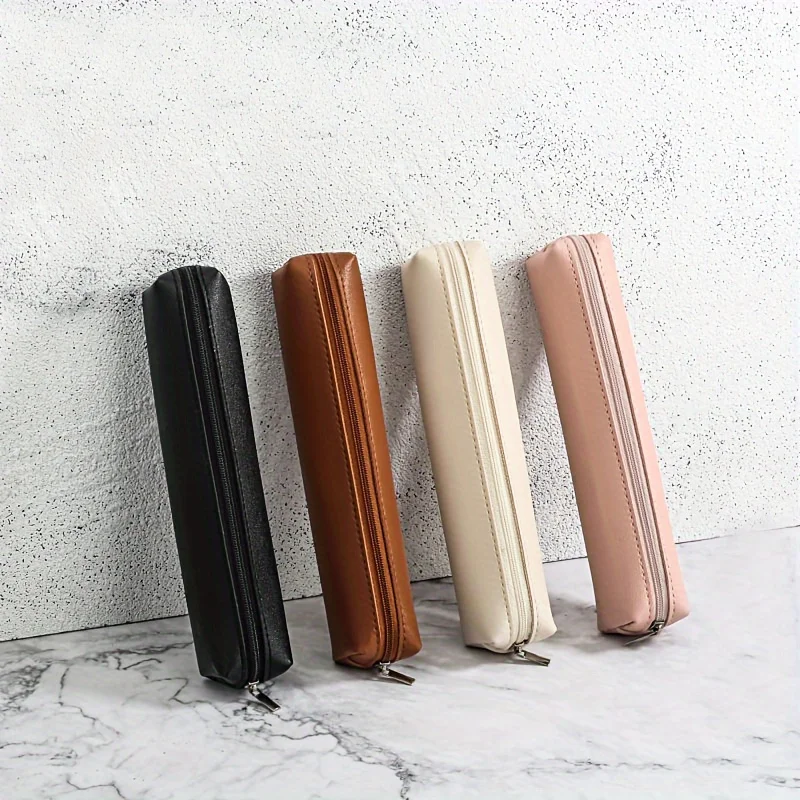 미니 메이크업 펜슬 케이스 가방, 메이크업 가방, 눈썹 브러쉬 펜슬 케이스, 프리미엄 인조 가죽 펜슬 케이스