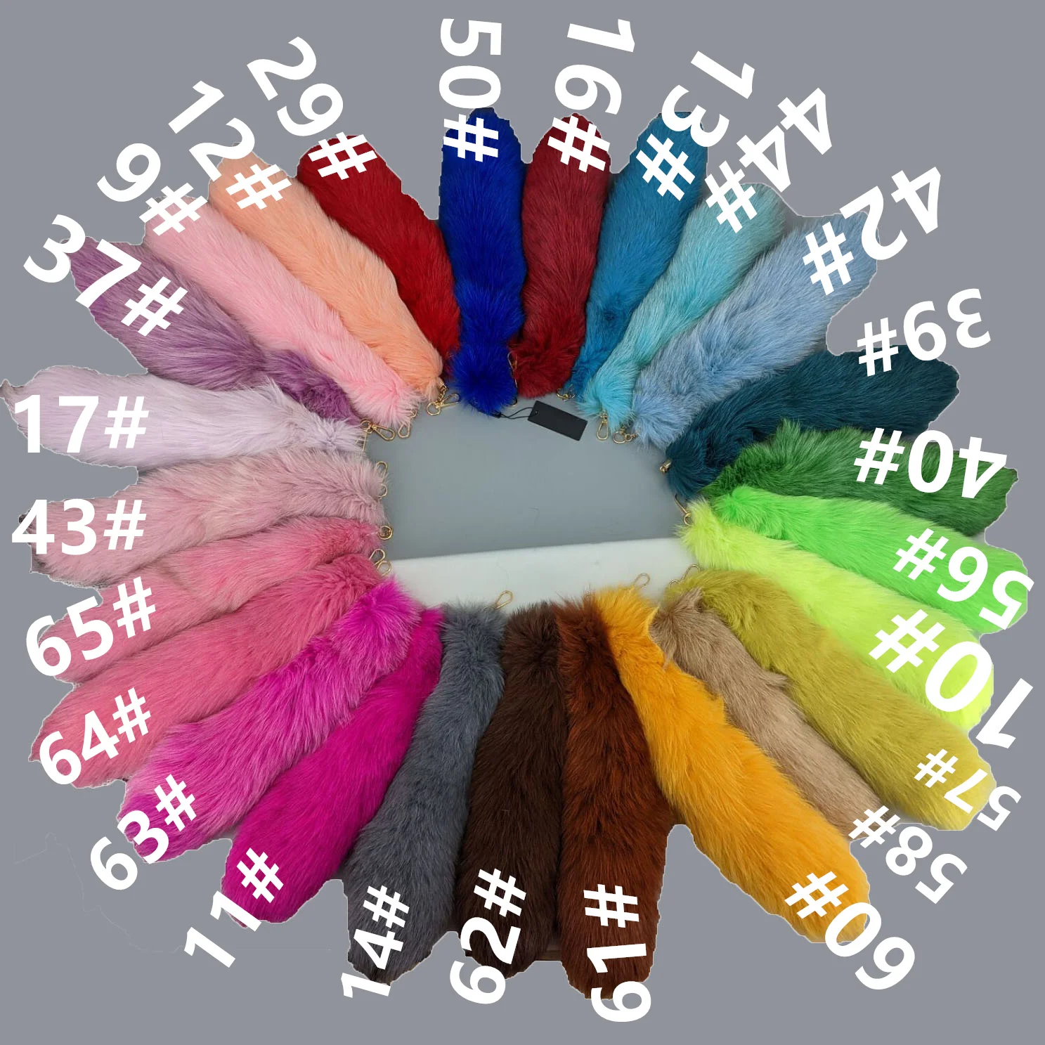 Luxurious Natural Fox Fur Tail Keychain - Chic Y2K Fashion Accessory, 40 cm