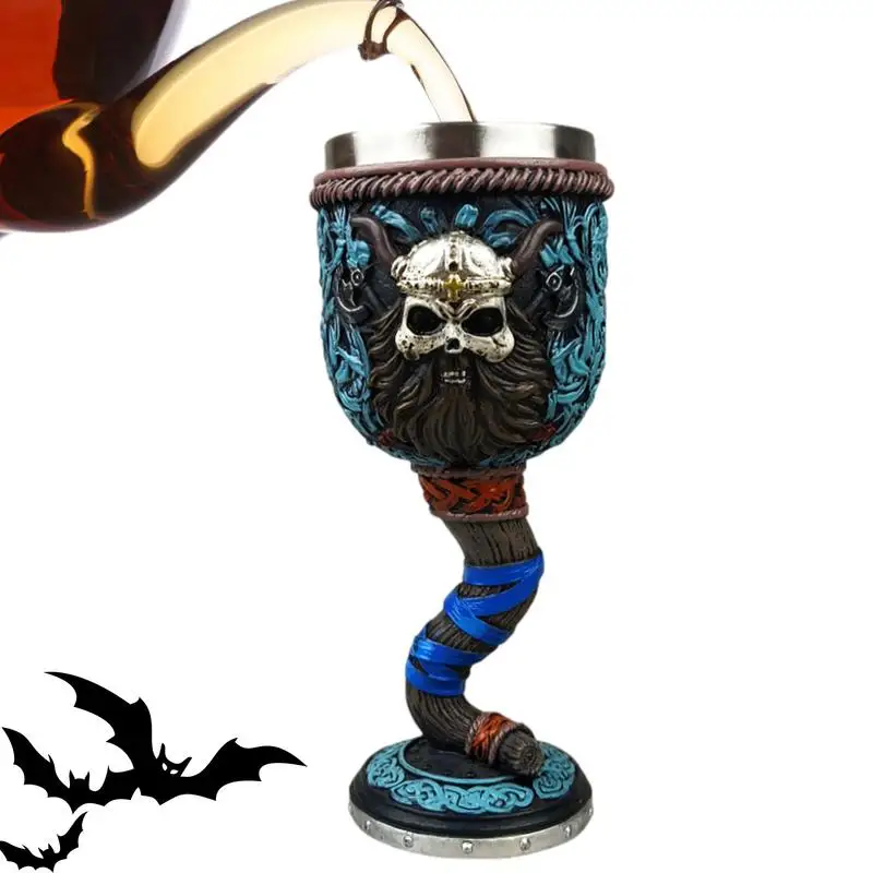 

Skull Wine Goblet Retro Design Drinking Cup Resin Skeleton Drink Goblet Cup Collection gift for Cafes Bars Home and Other