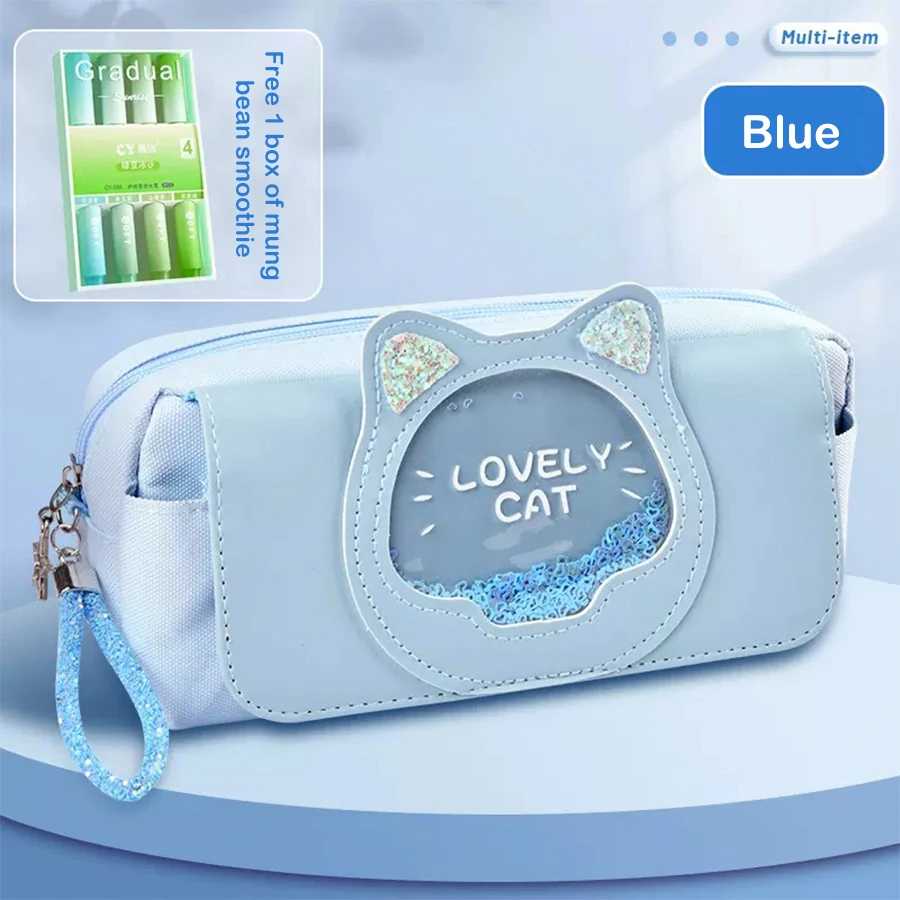 Kawaii الرمال المتحركة مقلمة سعة كبيرة متعددة الوظ...