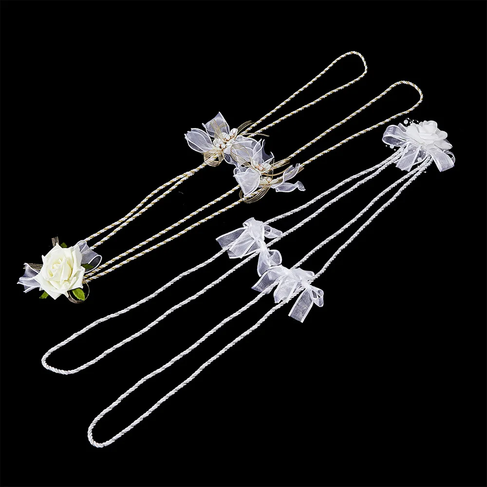 Yannew Weißes Hochzeitsschnur-Lasso-Seil für Zeremonie, künstliche Rosenblüten, Lazo Para Boda, Brautgeschenk, katholische Hochzeitsdekoration – Detail 4