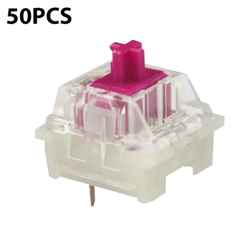 Enhanced Wine Red Mechanical Keyboard Linear Switch - POM Transparent RGB Custom DIY 3-Pin Switches