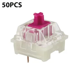 Enhanced Wine Red Mechanical Keyboard Linear Switch - POM Transparent RGB Custom DIY 3 - Pin Switches (KTT Wine Red 50pcs)