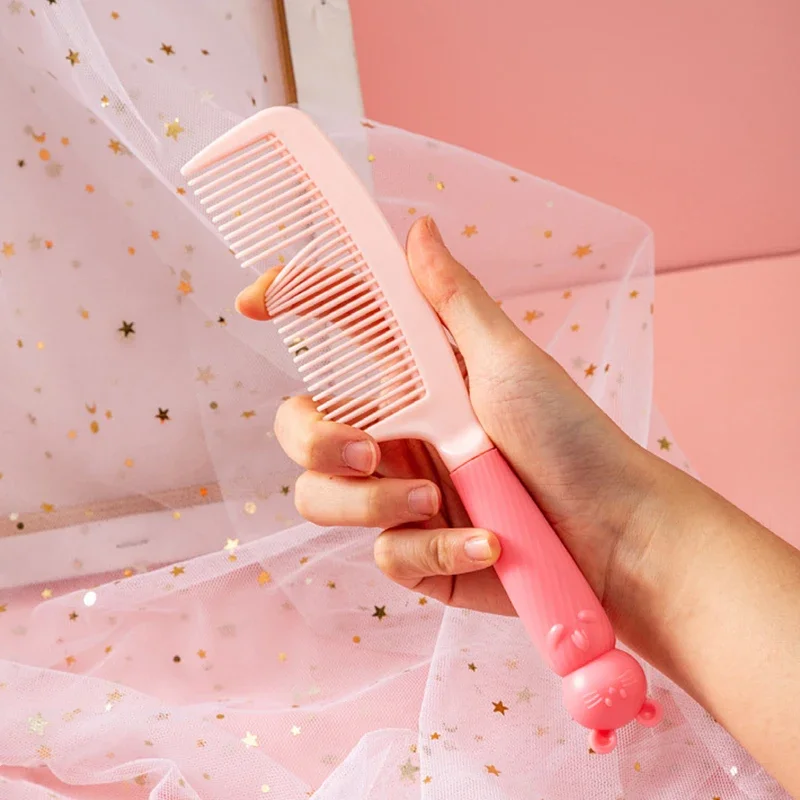 2Pcs/set Cute Kawaii Cat Ear Hair Brush Comb Mirror Princess Portable Makeup Styling Hairbrush for Women Girls Health Care Tools