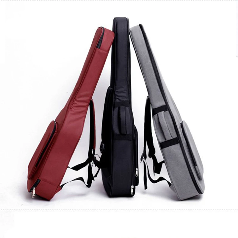 Scione Case for Guitar 41 Inch 600D Oxford Fabric Classical Guitar Bags with Double Straps 25MM Thick Sponge Red Backpack K196