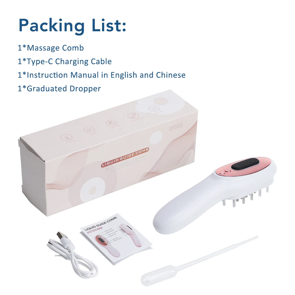 مشط تدليك كهربائي للعلاج بالضوء الأحمر والأزرق مضا...