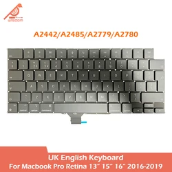 Laptop A2442 A2485 A2779 A2780 UK English Keyboard For Macbook Pro M1 M2 Pro/Max Retina 14" 16" Keyboards Replacement 2021 2023