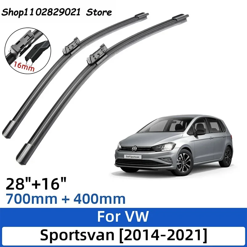 

2PCS For VW Sportsvan 2014-2021 28"+16" Front Rear Wiper Blades Windshield Windscreen Window Cutter Accessories 2020 2021