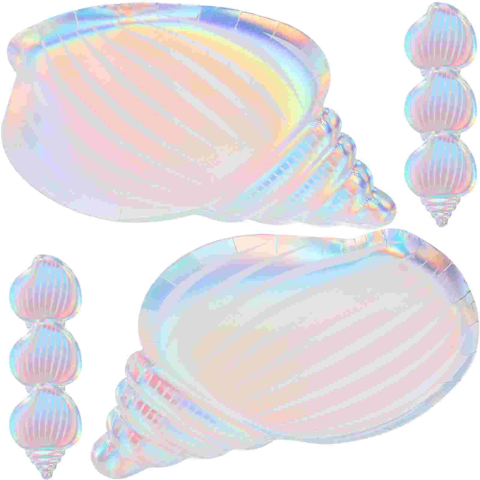 24 Pcs Seashell Paper Plates Disposable Party Supplies Cake Plates Snack Lightweight Proper Size Mermaid Dining