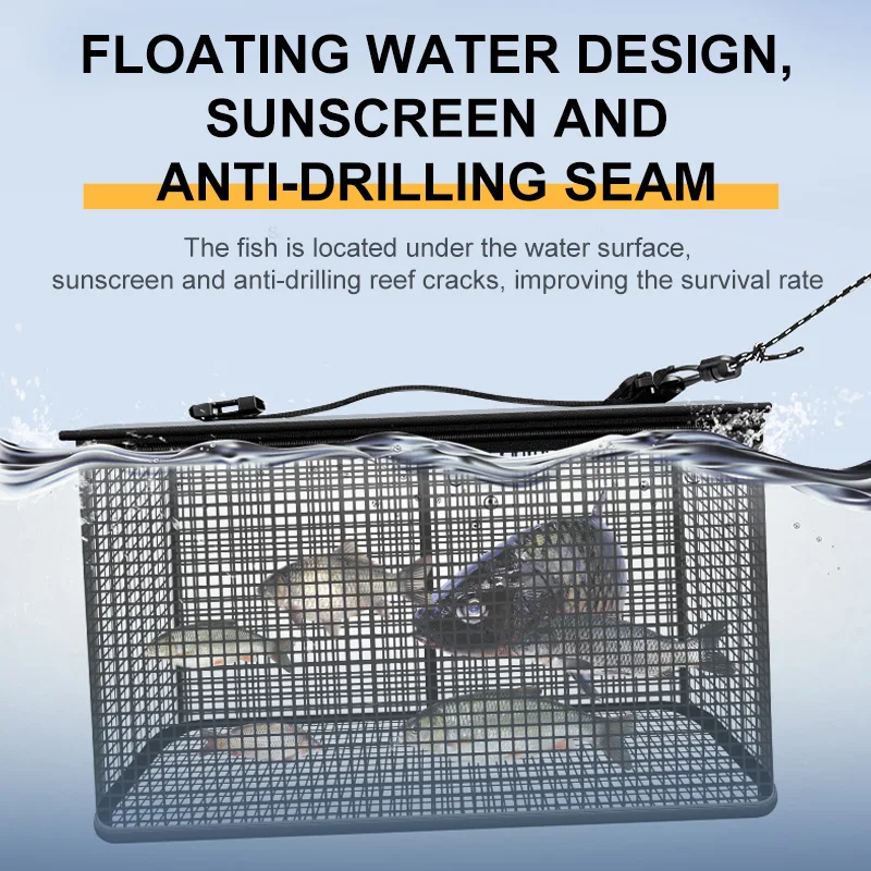 

Folding Multifunctional Fish Guard Net Metal EVA Thicken Bucket Live Fish Barreled Fishing Box Fishing Bait Storage Case XA902D