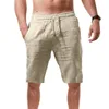 Men's Cotton Linen Shorts Pants Male Summer Breathable Solid Color Linen Short Trousers Fitness Streetwear S-3XL 6