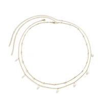 New Fashion Sexy Double Layer Pearl Chain for Women Waist Bead Belly Chain Belly Belt Summer Beach Body Jewelry Festival Gifts 5