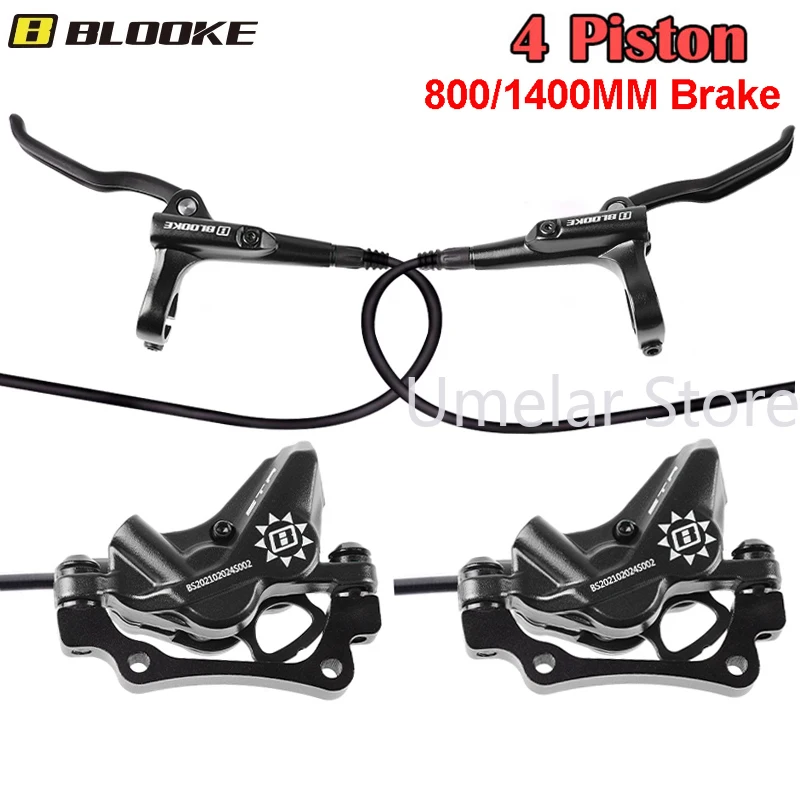Hydraulic Brake Set 4 Piston 800/1400mm Bicycle Disc Brake Mtb Brake