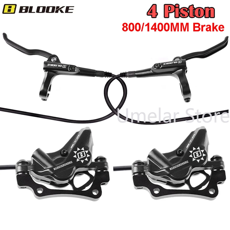 Hydraulic Brake Set 4 Piston 800/1400mm Bicycle Disc Brake Mtb Brake