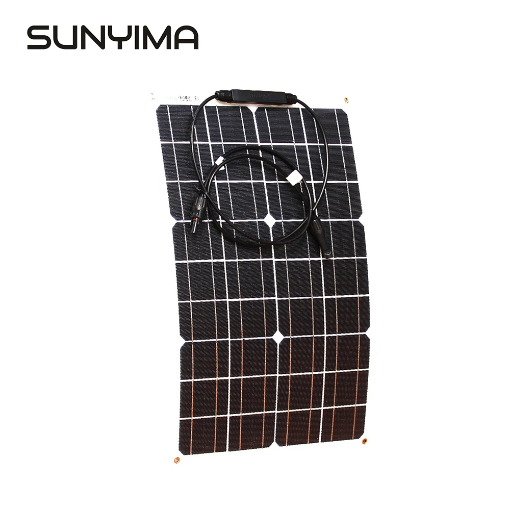 

SUNYIMA PET / ETFE 18V30W Solar Panel 30W Semi-flexible 525*345mm Charger For Car RV Housesfor yachts Waterwoof Photovoltaic