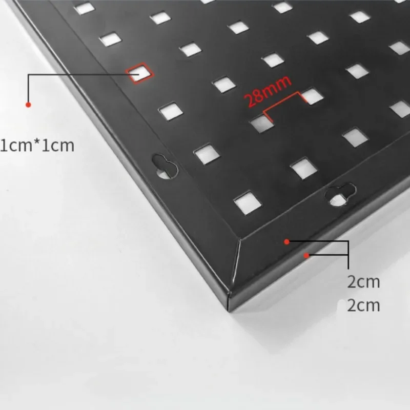 Metal Shelving Tool Board Square Hole Professional Hardware Storage Display Board Multifunction Wall-mounted Tools Packaging 6
