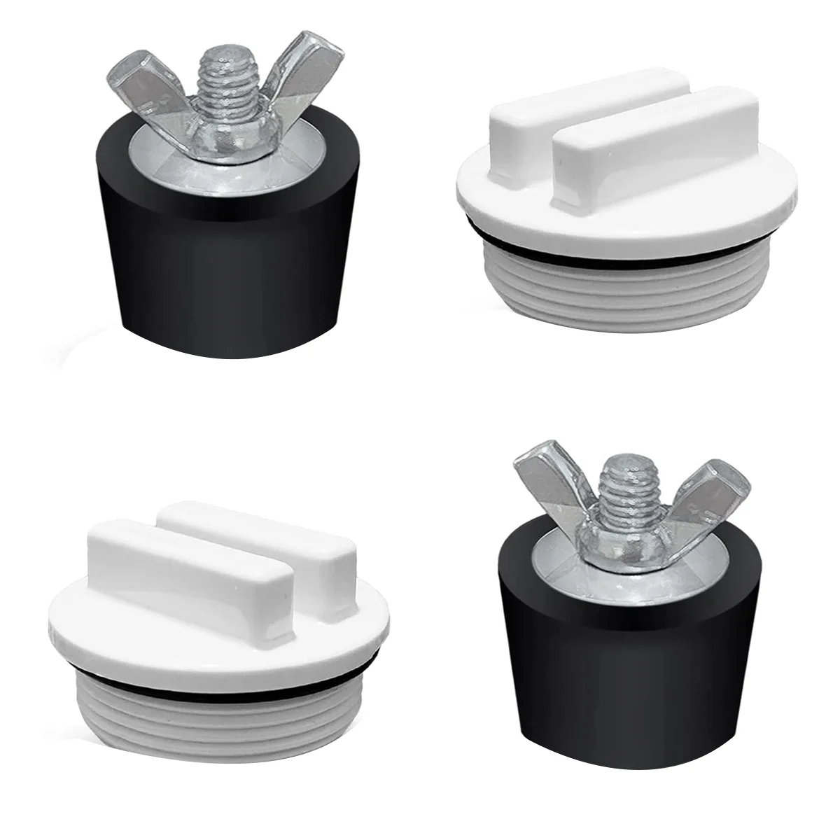 

2 Pcs 2Inch Pool Winterizing Plugs Rubber Expansion Plugs with 2 Pcs 1.5Inch Threaded Pool Return Winterizing Plug