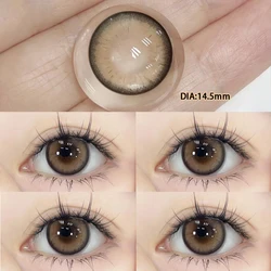 Set of 2 Brown Large Diameter Yearly Contact Lenses - Enhancing Myopia Lenses for a Stunning Look with Fast Shipping (Coco roll brown)