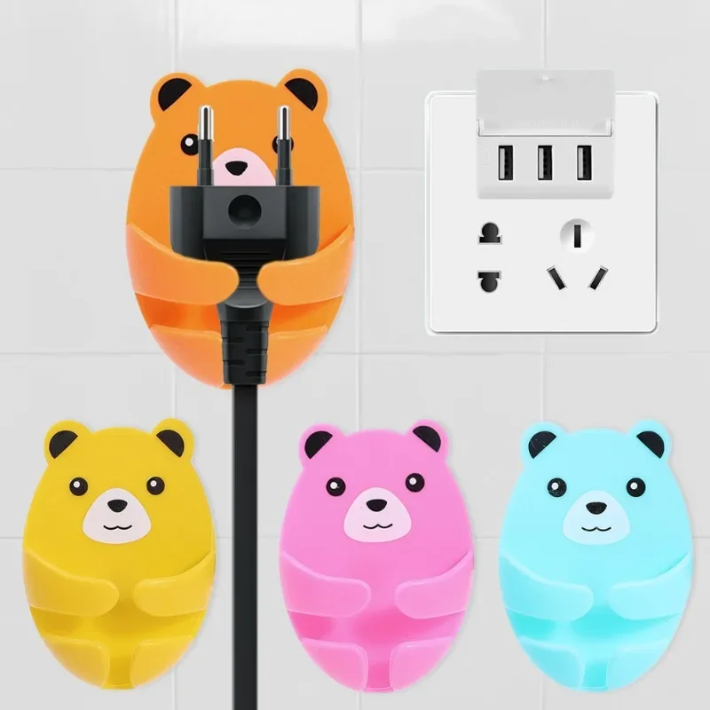 

Multi-Function Wall Storage Hook Bear Plug Bracket Self-Adhesive Desk Wall Hook Strong Bearing Capacity Punch Free Plug Hook