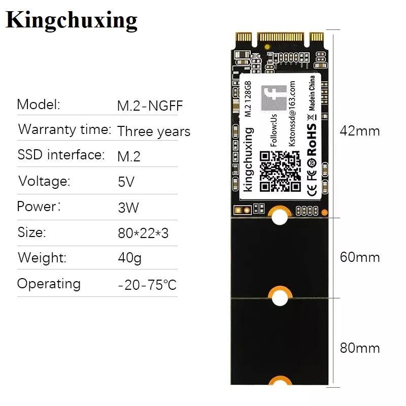 Kingchuxing-Disque Dur Interne SSD pour Ordinateur Portable, Capacité de 240 Go, 512 Go, 2280 NGFF, Cache Performance, SSD52