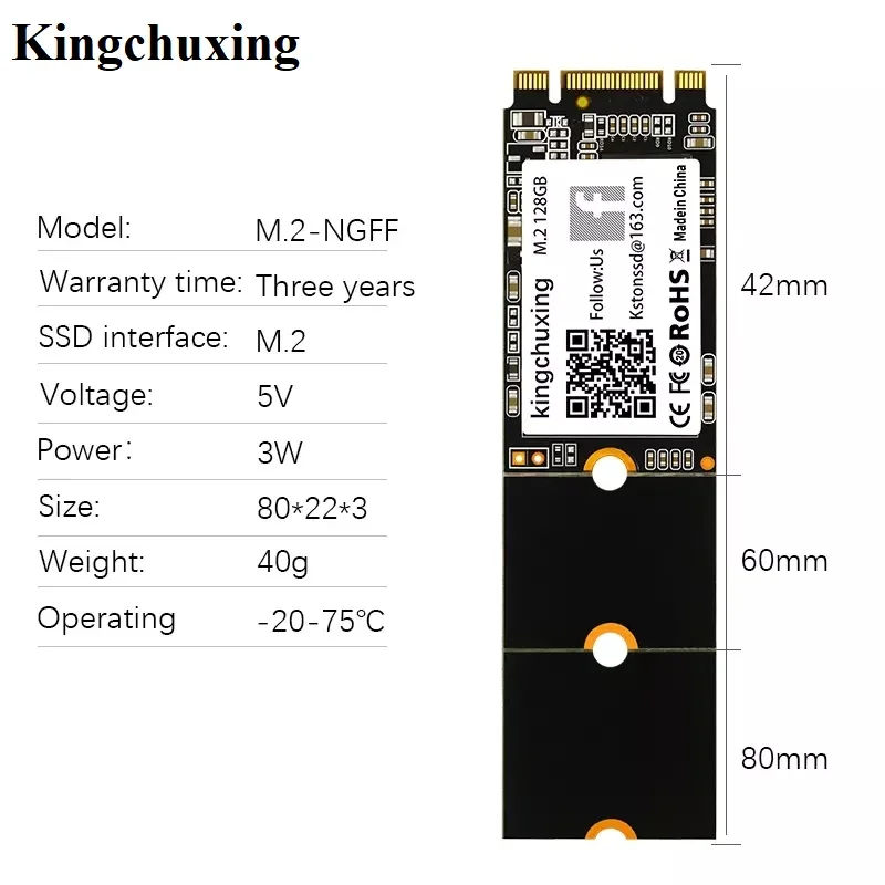 Kingchuxing-disco Rígido Ssd para Laptops m2 Sata M.2 Ngff Unidade de Estado Sólido 1tb 512gb 256gb 2242 2260 2280 Notebooks - Imagem 4