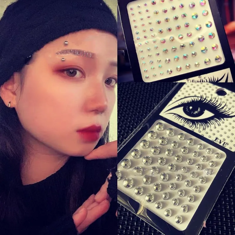 1pc Glitter Diamond Makeup Eyeliner Eyeshadow Face Rhinestone Sticker