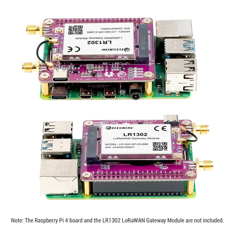 Elecrow LR1302 LoRaWAN Hat Antenna SX1302 GPS+BD Long Range Module Support RaspberryPi 1 2 3 4 5 Series electronic component