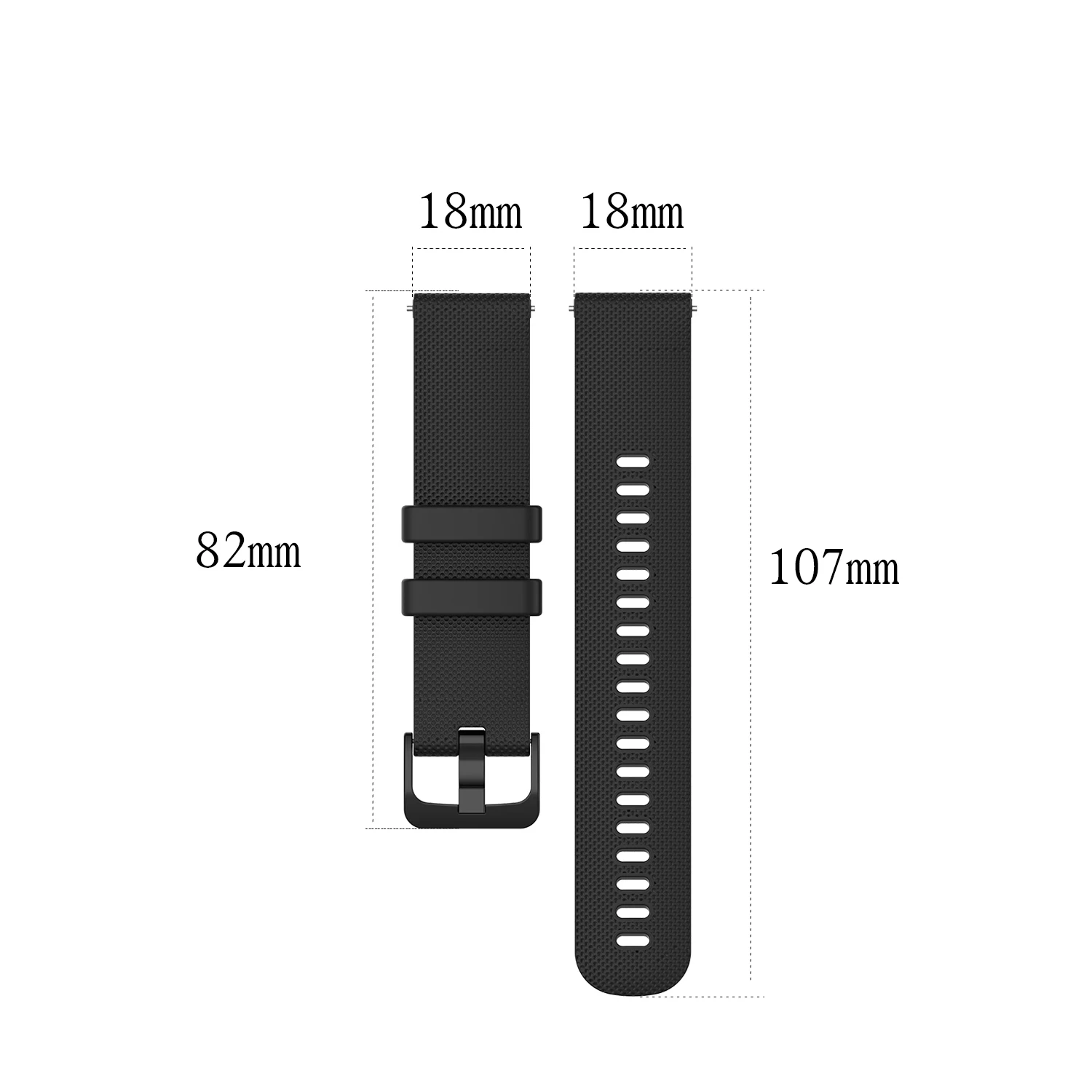 Silicone Strap Replacement Wristband - Adjustable Watch Band