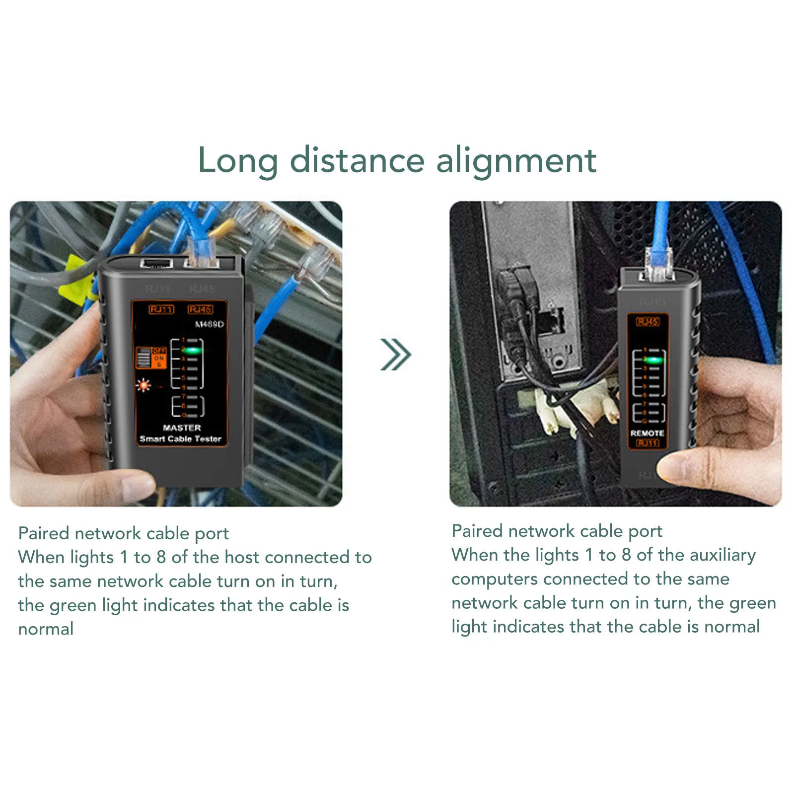 Cable Detector Network Cable Test Tool Network Tester LED ABS Accurate Detection Portable LAN Tester Black RJ45 RJ11