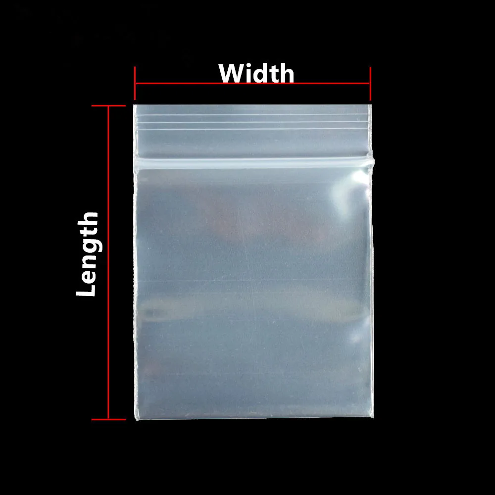 100pcs Extra Thick Transparent PE Zip Lock Bags Plastic Food Pouch Zipper Reusable Small Accessories Storage USB Battery Packing 3