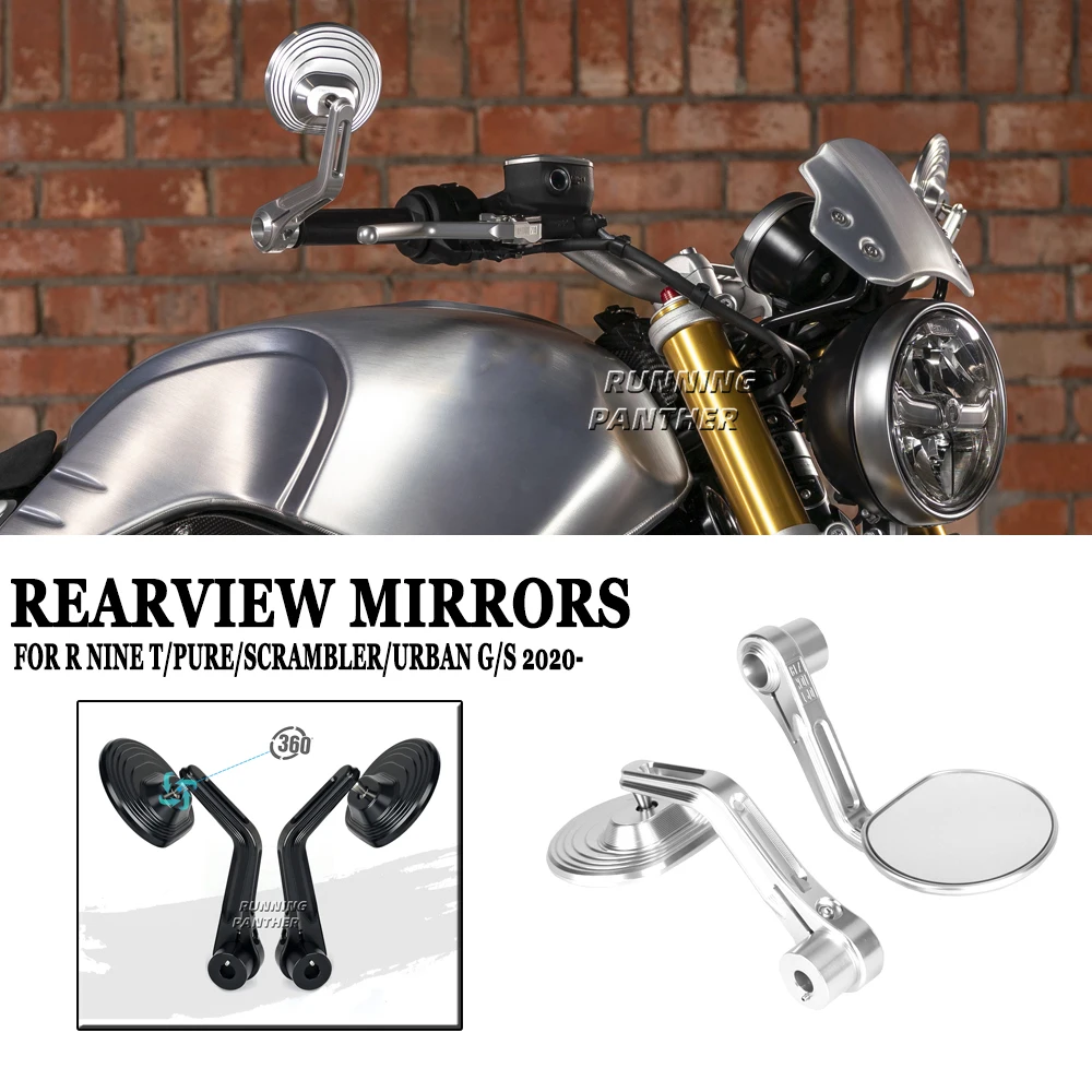New-Motorcycle-Round-Handlebar-Bar-End-Rear-View-Mirrors-For-BMW-R9T ...