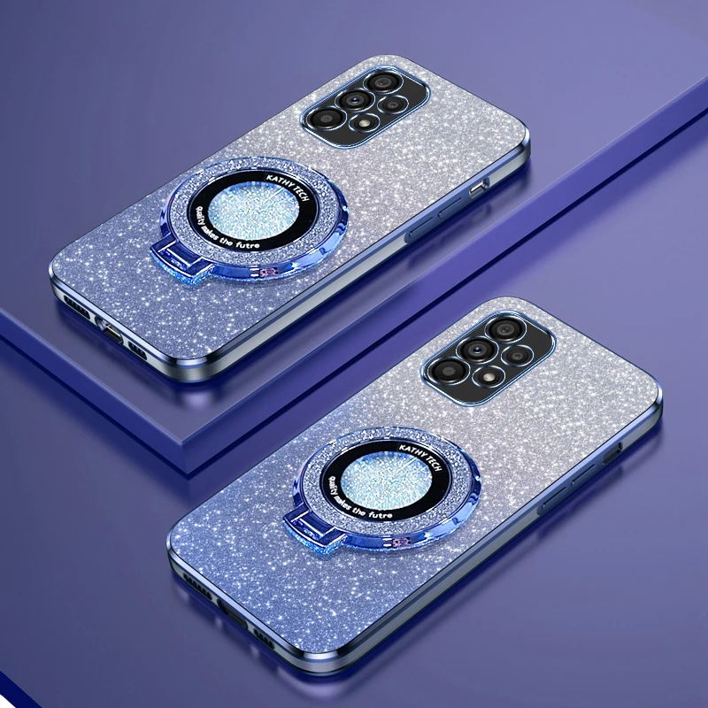 Glitter Plating Magnetic Holder Phone Case with Universal Compatibility