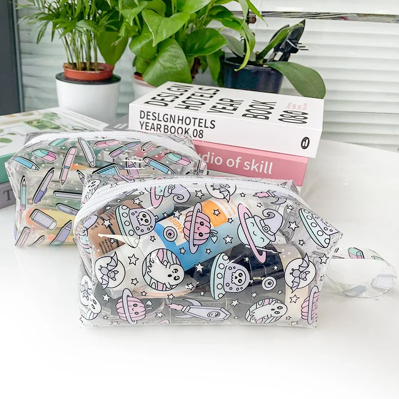 Portable Travel Wash Bag Female Transparent Waterproof Makeup Storage Pouch Large Capacity Cosmetic Organizer Beauty Makeup Bag