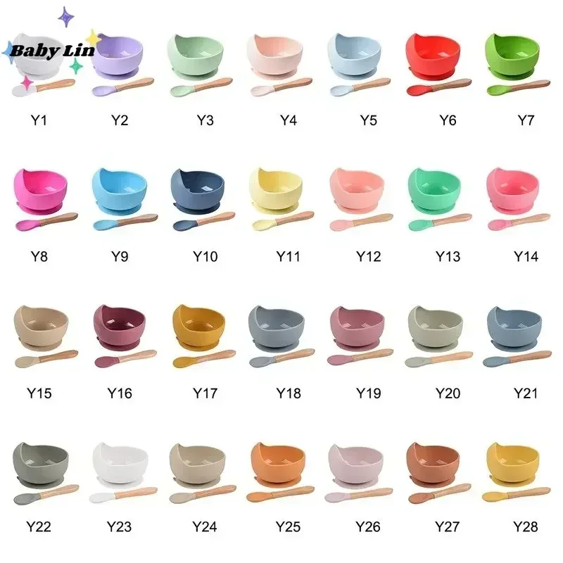 Baby Soft Silicone Spoon Candy Color Safety Baby&lsquo; Learning Wood &lsquo;Spoon Non-Slip Spoon&rsquo; Children Kids Boy Girl Food Feeding Tools