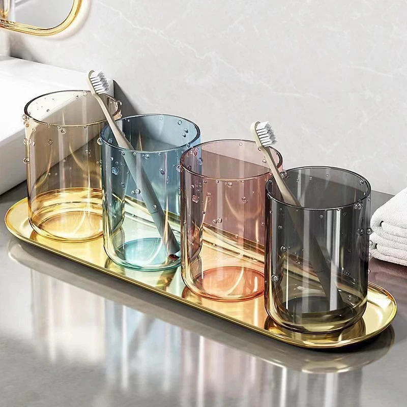 Nordic Style Large Capacity Toothbrush Cup For Couples Transparent_voghion.com