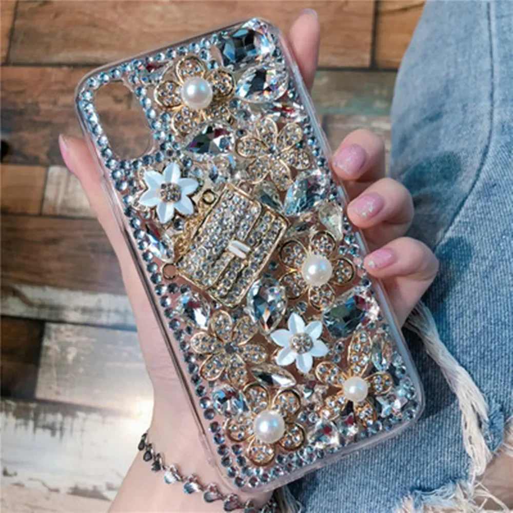 Diamond Pumpkin Car Bling Case Cover for iPhone, Crystal Rhinestone, Luxury,16 14, 15, 11, 12, 13Pro Max, XS, XR, X, 15MAX Plus