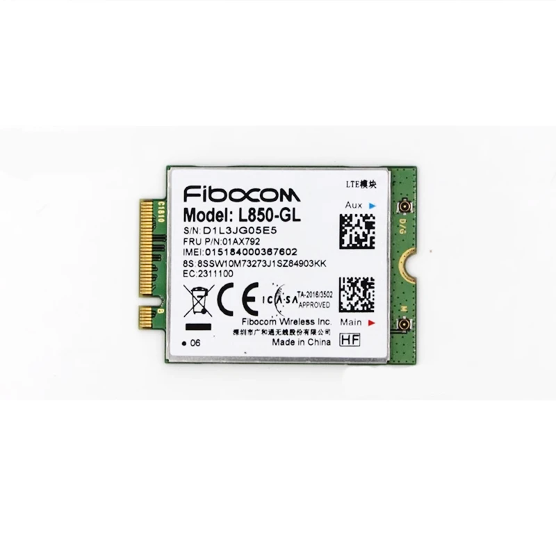 

Карта Fibocom L850-GL FRU 01AX792 4G LTE wwan для ThinkPad X1 Carbon6th P52S T580 T480S L580 T495 X380 Yoga A285 A485