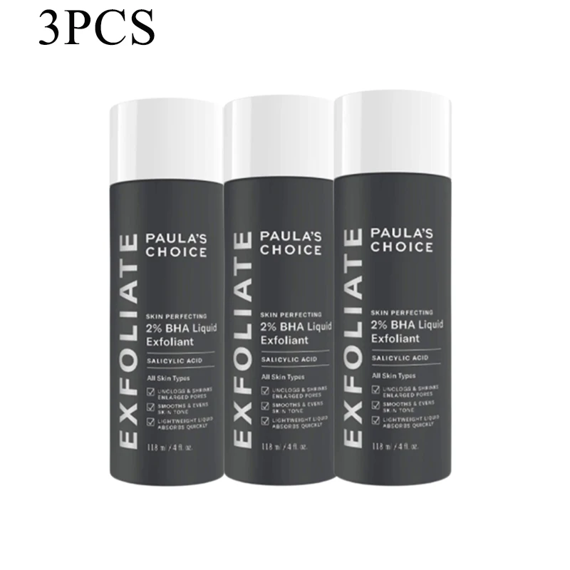 

3PCS Paulas Choice SKIN PERFECTING 2% BHA Liquid Salicylic Acid Exfoliant Facial Exfoliant for Blackheads Enlarged Pores Wrinkle