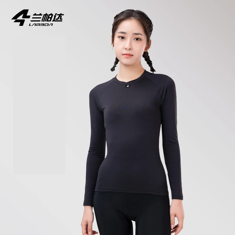 Lameda Cycling Base Layer Autumn Winter Velvet Cycling Clothes For Men Women Warm Long Sleeve High Elasticity Sweatshirt
