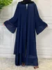 Robe de Ramadan en mousseline de soie, Abaya, dubaï, turquie, Kaftan musulman pour femmes, Kimono modeste, Caftan Marocain, vêtements islamiques