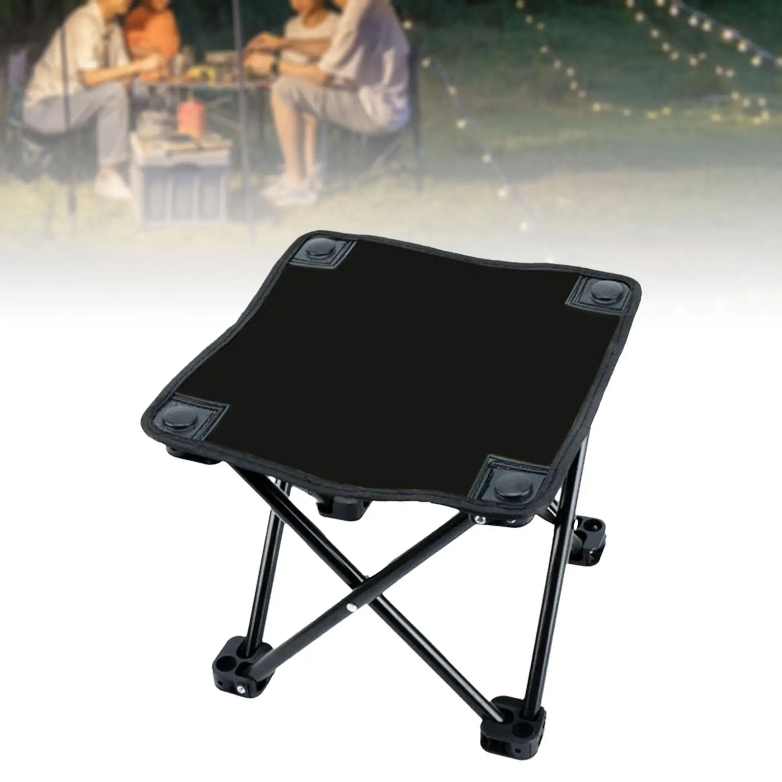 Camping Folding Stool, Saddle Chair Footrest under Desk Footstool Foldable Footstool Collapsible Stool for Park BBQ Traveling