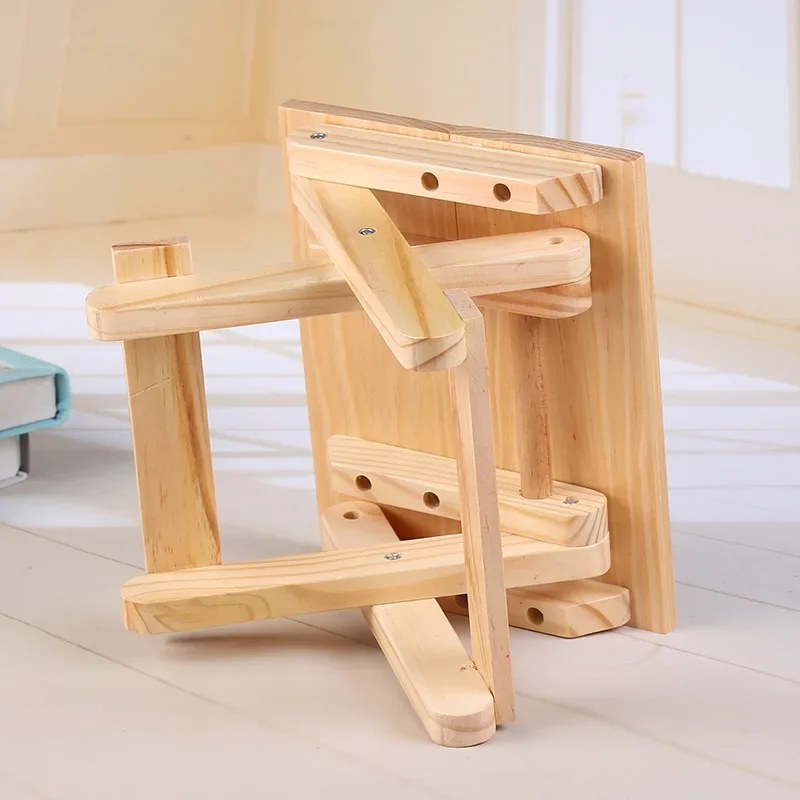 Natural Bamboo Folding Chair Portable Simple Wooden Folding Stool Outdoor Fishing Chair Small Stool Fold Away Beach