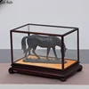 Purple Sandalwood Display Stand Glass Cover Decorations Display Box Dust Cover Storage Box Decorative Tray Closet Organizer 2