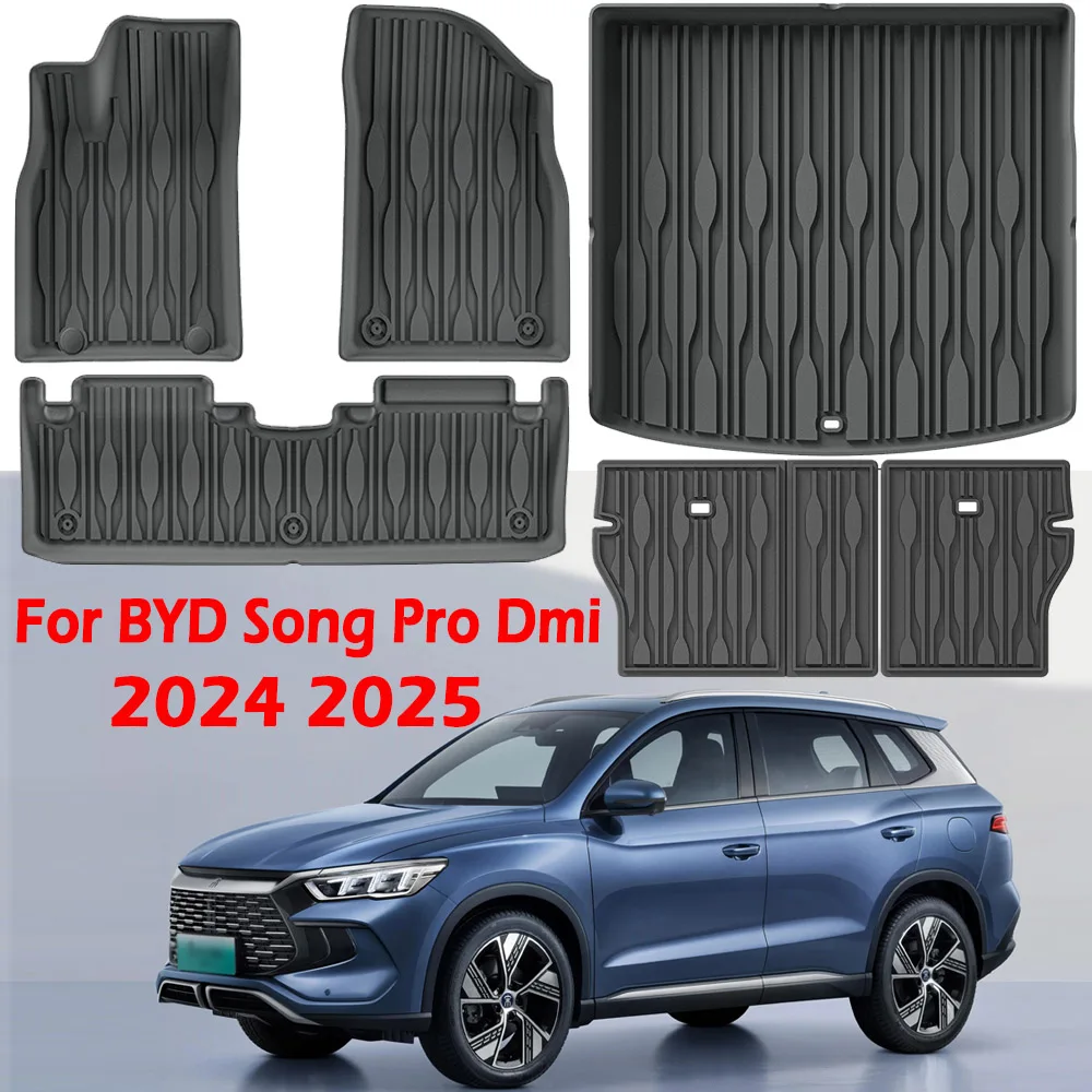 TPE Floor Mats Compatible For BYD Song Pro Dmi ,All Weather Protector Floor Liners Trunk Mat Heavy Duty Pad Accessories