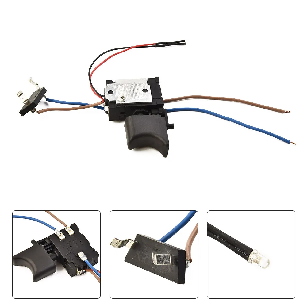 1pc Electric Drill Dustproof Speed Control Push Button Trigger Switch DC 7.2-24V Cordless Drill Switch Replacement